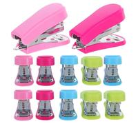 NUOBESTY 12 Pièces Mini Agrafeuse de Bureau Compacte et Légère avec Capacité Standard pour Papeterie Scolaire et Usage Quotidien