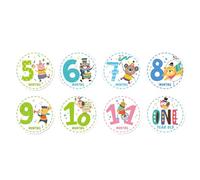 NUOBESTY 12pièces Autocollants Mensuels Pour Garçon Fille Adorable Décor Animal Pour De Des Nourrissons Autocollants Évolutifs à Et Recoller