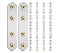 NUOBESTY 18 Pcs Équerre Droite en Acier Inoxydable, Support Plat Robuste pour Meubles et Construction, Installation Facile Stabilité Renforcée, Plaque de Réparation Couleur Aléatoire