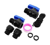 NUOBESTY 2 Ensembles Kit de Robinet 3/4 GHT en PVC Noir | Installation Facile, Raccord Fileté Étanche avec Valve, pour Seau Utilitaire et Récupérateur D’eau