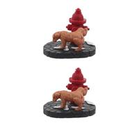 NUOBESTY 2 Pièces Petite Figurine de Chien de Noël en Résine Borne