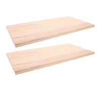 NUOBESTY 2 Pièces Planchette en Bois Massif Rectangulaire Beige 40x20 Cm, sans Éclats, Adaptée pour Peinture, pour Étagères Cuisines et Salles de Bains