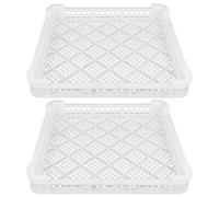NUOBESTY 2 Pièces Plateau de Congélation Blanc en Plastique pour Fruits de Mer et Produits Frais Structure Empilable et Panier à Mailles, Efficacité de Congélation Rapide pour Transport