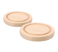 NUOBESTY 2 Pièces Plateau en Bois sous Cloche en Verre à Fleurs Éternelles, Socle Bois Rond Beige, pour Fleurs Séchées et Globe en Verre, Présentoir de Bureau et Vitrines de Bureau