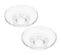 NUOBESTY 2 Pièces Porte-savonnette Transparent en Verre Rond, Élégant et | Facile à Nettoyer, Usage Polyvalent, pour Bijoux et Mini Sauce, Style Sophistiqué