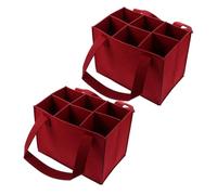 NUOBESTY 2pièces à Vin Feutre Rouge pour Bouteilles Fourre-Tout Portable pour Voyages et Événements Pochette de Transport pour Bouteilles de Vin