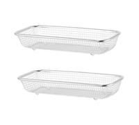 NUOBESTY 2pièces Panier Inox Rangement Lave-vaisselle Maille Fine Antirouille Support Couvert Cuillère Fourchette Baguettes Cuisine