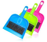 NUOBESTY 3 Ensembles Ensemble Balai à Main et Pelle à Poussière en Plastique Brosse Souple Nettoyage des Tableaux de Bord et Cages D'animaux