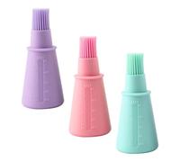 NUOBESTY 3 Pièces Pinceau pour Flacon D'huile en Silicone, Bouteille D'huile en Silicone Opaque Échelle, pour Barbecue D'extérieur, Résistant aux Hautes et Basses Températures, Facile