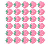 NUOBESTY 30 Pièces Breloque Crayon Fraise en Pvc, Clip pour Stylo Amovible et Souple, Rose, Dessin Animé, pour École et Récompenses D'élèves, Décoration de Papeterie pour Étudiants