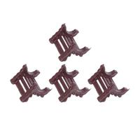 NUOBESTY 4 Pièces Banc Paysager Miniature Marron en ABS pour Micro Paysage | Décoration à Faible Entretien, pour Village et Quai de Train, Hobbyistes et Passionnés de Paysage