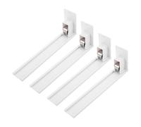 NUOBESTY 4 Pièces Pousse-produit pour Rayonnage en Pvc Blanc 20x7,3x4 Cm Organisation Facile et Avancée Automatique pour Boissons et Snacks en Supermarché