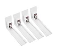 NUOBESTY 4 Pièces Poussoir de Rayonnage en Pvc Blanc pour Snacks et Boissons, Compatible Rayons de Magasins et Refroidisseurs, Gain de Place, Dimensions 15x7,2x4 Cm
