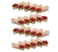 NUOBESTY 40 Pièces Clip en Bois Décoratif de Coccinelle, Adorable et Rustique, Taille 4,5x1,5x0,4 Cm, pour Décorations de Fête et Célébrations d'anniversaire