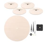 NUOBESTY 5 Ensembles Cadran D’horloge Vierge en Bois Rond pour Bricolage, | Kit Mouvement et Aiguilles, Montage Facile, Fonctionnement Silencieux, Usage Maison Salon, Apprentissage Couleur Aléatoire