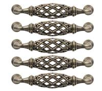 NUOBESTY 5 Pièces Poignée de Meuble en Alliage de Zinc Style Antique | Design Simple Ancien, Prise Confortable et Solide, Usage sur Armoires et Tiroirs