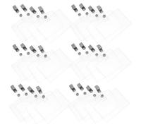 NUOBESTY 50 Ensembles Clip porte-carte d'identité rigide en plastique et fer, porte-badge transparent, affichage recto verso, pour usine et bureau, porte-badge d'identification étanche