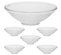 NUOBESTY 6 Pièces Bac Récupérateur de Cire pour Bougie en Verre Transparent | Chandelier Bougeoir et Bougies Droites, Protège des Gouttes, Garde la Table Propre, Lot de Bougie