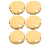 NUOBESTY 6 Pièces Capuchon Décoratif Rond pour Boulons de Toilette, Acier | Remplacement pour Charnières et Vis de Siège, Surface Lisse, Finition Or, Usage Salle de Bain