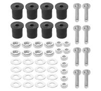 NUOBESTY 8 Ensembles Mécanisme D'inclinaison Lisse pour Bac à Shampoing en Caoutchouc et Fer avec Contrôle de Vibration, Adapté pour Salon, Kit de Fixation Robuste Noir