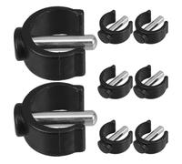 NUOBESTY 8 Pièces Goupille de Cadre de Toilette Noire 25mm pour Rehausseurs de Siège, Clips de Verrouillage en Plastique et Fer Réglage de Hauteur et Traction Antidérapante