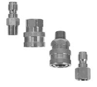 NUOBESTY Adaptateur de Connexion Rapide en Acier Inoxydable pour Nettoyeur Haute Pression et Tuyau D'eau, Raccord Fileté Mâle et Femelle, Nettoyage Amélioré, 1 Set Argenté