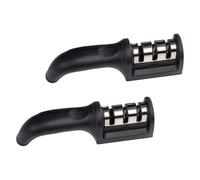 NUOBESTY Aiguiseur de Couteaux Manuel 2 Pièces Diamant Rapide, Plastique Noir, Confortable à Tenir et Coins Arrondis Cuisine Pratique