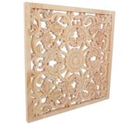 NUOBESTY Applique Bois Sculpté Européen Carré en Bois Naturel Marron Jeu de Lumière et Ombre pour Murs D'accent et Décoration Intérieure Classique