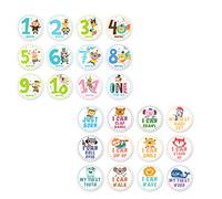 NUOBESTY Autocollants Étapes Importantes pour Bébé -né 24pcs en Papier, sans Colle ni Tache, Style Adorable pour Album Photo et Réseaux Sociaux