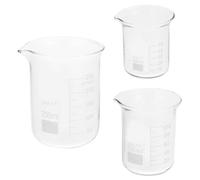 NUOBESTY Béchers en Verre Gradués pour Laboratoire 3pcs Bec Verseur, Résistance la Chaleur et Capacité 50ml, 100ml, 250ml, Légers et Faciles à Mesurer