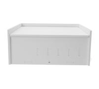 NUOBESTY Boîte à Monnaie Rectangulaire Multi-compartiments Bien Structurés en Bois Plastique avec Couvercle Rabattable pour Organisation Polyvalente Comptoir ou Bureau