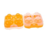NUOBESTY Boîte de Rangement Plateau Léger pour Œufs en Plastique Orange pour 4 Œufs de Canard et d'Oie, Organiseur Pratique Cuisine et Réfrigérateur