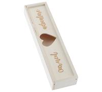 NUOBESTY Boîte en Bois Blanche Couvercle Coulissant Coffret Souvenir de Grossesse Décoratif Accessoire de Rangement pour Annonce de Grossesse et -Né
