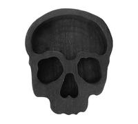 NUOBESTY Bol Polyvalent Réutilisable en Bois Capacité Moyenne Plateau à Dessert à Tête de Crâne Noir pour Halloween pour Fruits et Occasions Diverses