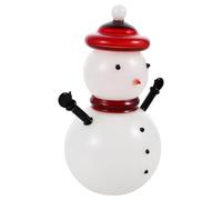 NUOBESTY Bonbonnière en Verre Blanc Cassé Bonhomme de Neige avec Couvercle Hermétique Bocal à Bonbons Décoratif de Noël Petit Format Récipient Multifonction pour Maison et Fêtes