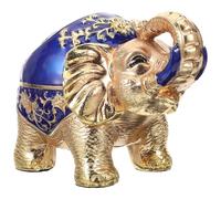 NUOBESTY Cendrier Éléphant Bleu en Alliage de Zinc Décoratif pour Salon | Cendrier Original Humour, Conteneur à Cendres, Usage Bureau et Maison, Forme Éléphant, Style Créatif