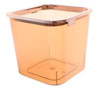 NUOBESTY Corbeille de Bureau Transparente PET Orange sans Couvercle | Double Paroi, Design Simple Décoratif, pour Petits Objets et Fournitures de Bureau
