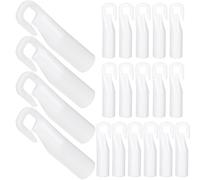 NUOBESTY Crochet à Embout de Baguette en Plastique Blanc Pom pour Tringle à Rideaux, Support Pratique pour Stores et Rideaux la Maison, Lot de 20 Pièces