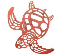 NUOBESTY Décoration Murale Tortue en Fer Creuse Suspendue Ornement Artistique Marron Taille Moyenne Décór Extérieur Jardin Salon Bureau Décoration Suspendue Tortues en Fer Extérieure