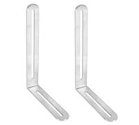 NUOBESTY Équerre D'angle en Acier Inoxydable Argenté 2pcs pour Meubles et Armoires, Renforce la Connexion D'angle Trous Réglables, Adaptée pour Étagères et Dressings