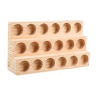 NUOBESTY Étagère à Huiles Essentielles 3 Niveaux en Bois, Rack de Stockage | Présentoir Huiles Essentielles, Coffret Rangement Khaki, Diamètre 3cm, Léger, Accès Rapide