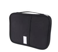 NUOBESTY Étui pour Passeport Imperméable et Résistant à l'usure en Tissu Noir à Compartiments Multiples, Organiseur de Documents Pratique pour Voyage