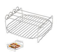 NUOBESTY Grille Carrée Acier Inoxydable, Double Couche, Friteuse à Air