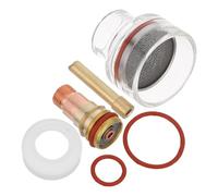 NUOBESTY Kit 1 Set Coupelle en Verre Tig Haute Température avec Lentille à Gaz, Buse en Cuivre 2.4mm Wp-17/18/26, Anneaux de Joint et Rondelles pour Soudage de Précision