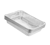 NUOBESTY Lot de 10 Barquettes en Aluminium Épaisses sans Couvercle Plats à Rôtir Jetables 2350 Ml pour Barbecue Cuisson Papillote Poisson et Écrevisses Utilisation Maison et Camping