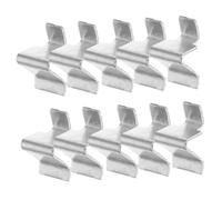 NUOBESTY Lot de 10 Clips de Retenue pour Étagère D'armoire Métallique, Fer Argenté, Pose Facile, pour Bureaux et Archives