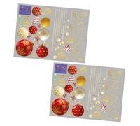 NUOBESTY Lot de 2 Autocollants Muraux de Noël Rouges Décoratifs Stickers pour Fenêtres et Murs Accessoires de Fête Amovibles pour Décoration Intérieure de Chambre et Salon Ambiance