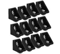 NUOBESTY Lot de 20 Équerres en Alliage Aluminium pour Profilés 2020, Couleur Noire, Dimensions 20X20Mm, pour Assemblage Rapide et Supports d'Étagères Modulaires Couleur Aléatoire