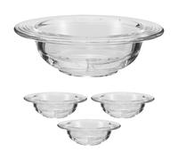 NUOBESTY Lot de 4 Plateaux à Cire pour Lampe coupelle de Rechange de 10 cm pour brûleur à Cire - Bol en Verre pour diffuseur de Parfum d'ambiance - Accessoires pour parfumer la Maison