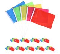 NUOBESTY Lot de 75 Mini Drapeaux Portatifs en Polyester à Bâton, Design Multicolore Vibrant, Faciles à Porter, Décor Polyvalent pour Carnaval et Projets DIY